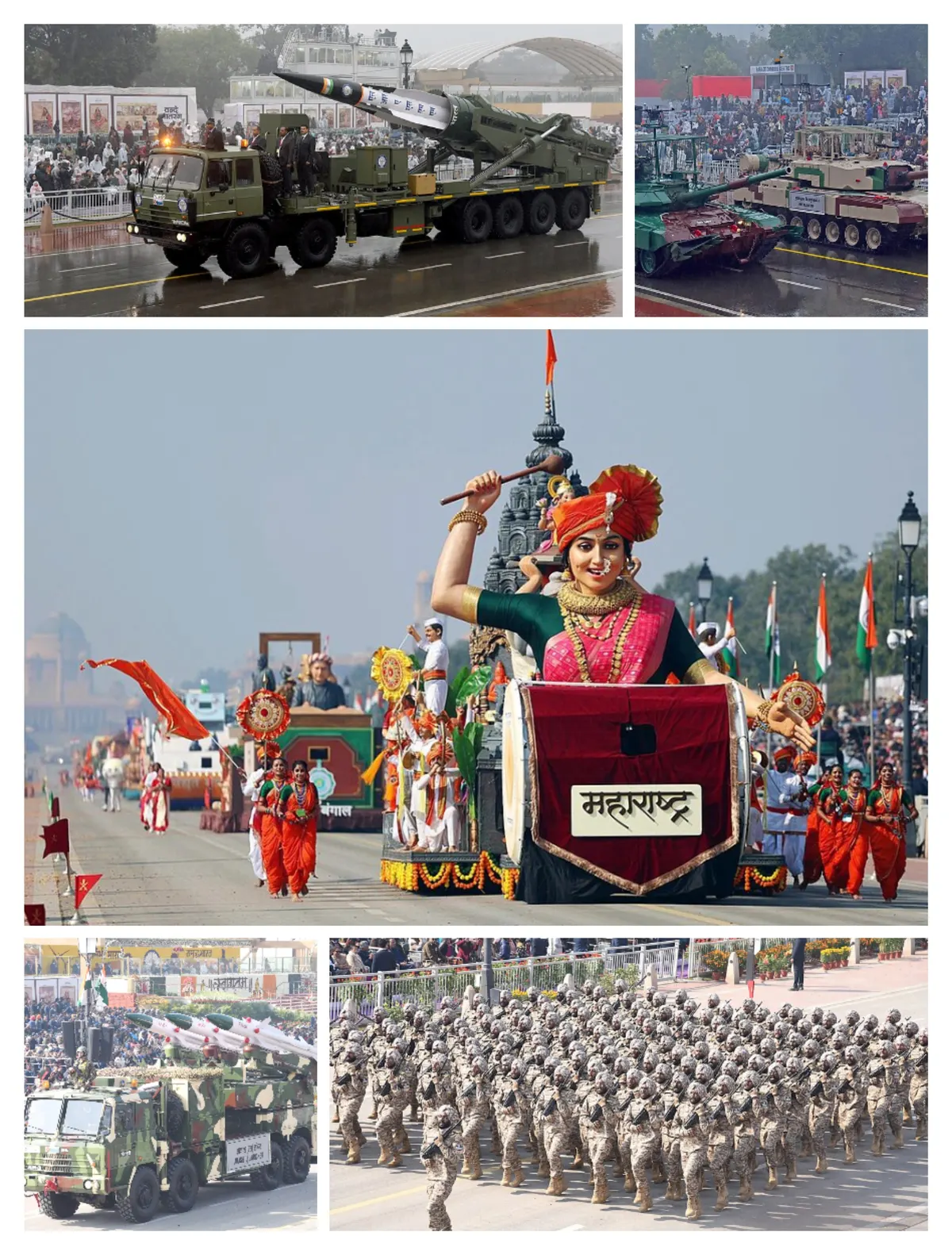 Maharashtra tableau with a drummer at the Republic Day parade in New Delhi
