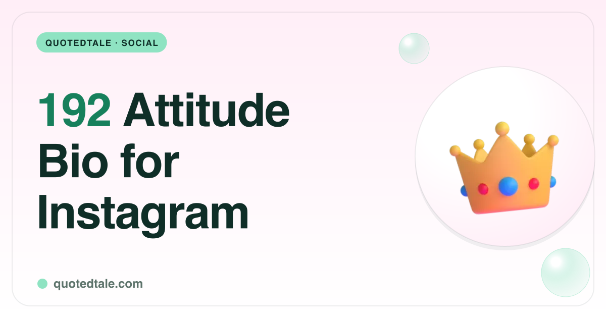 192 Attitude Bio for Instagram